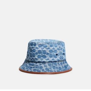 Coach Signature Print Denim Bucket Hat - Like NEW!